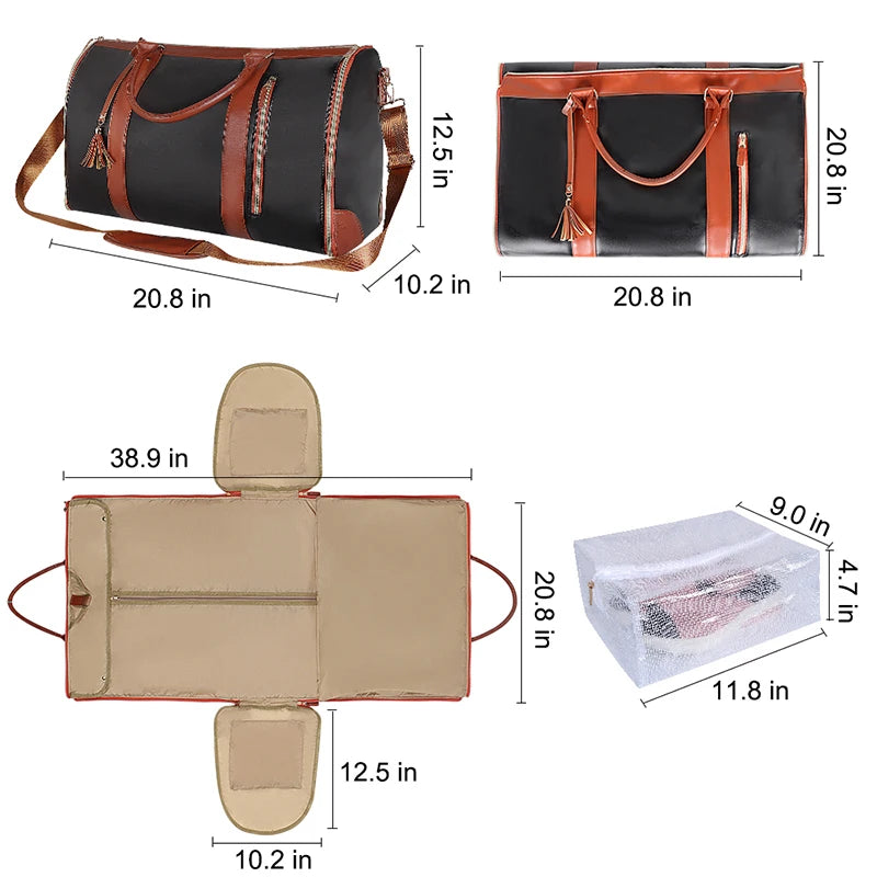 Large PU Folding Suit Storage Bag